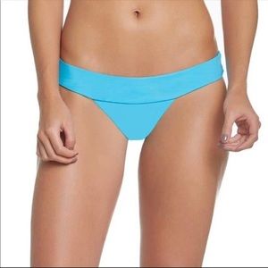PilyQ marine blue thick banded bikini M nwt!